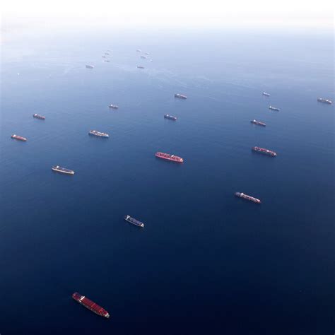 china cargo ships off the coast of california